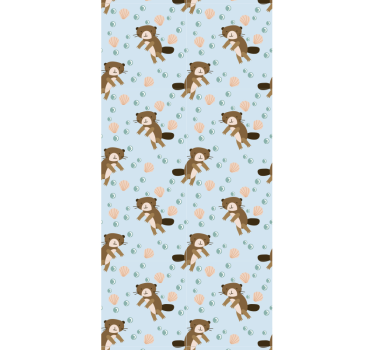 Tapet dyr baby bever mønster - Tenstickers