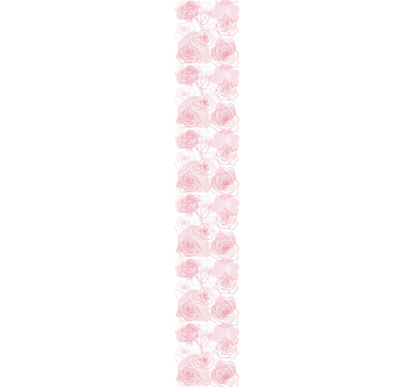 Blomster med roser på rosa tapet natur tapet - Tenstickers