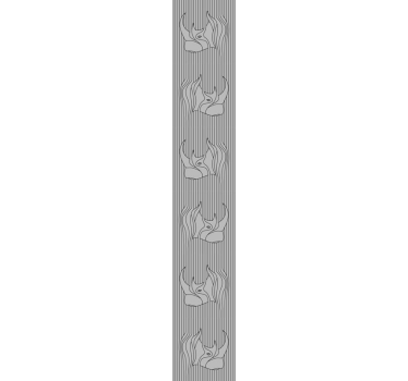 Tapet dyr stiliserte grå figurer - Tenstickers