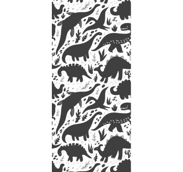 Dinosaur svart mønster kult dyr tapet - Tenstickers
