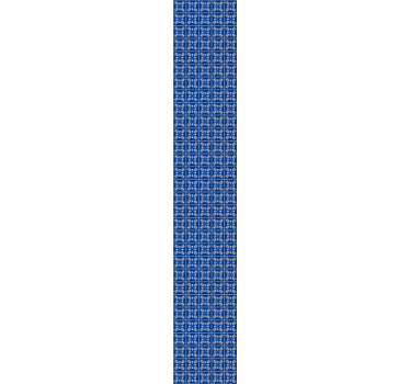Blå firkanter med den grå linjen firkantet mønster tapet - Tenstickers