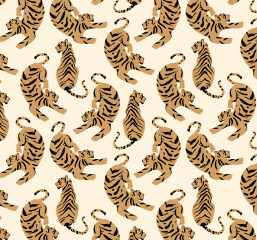 Barns tiger tegninger kult dyr tapet - Tenstickers