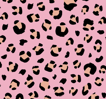 Svart og rosa akvarell leopardmønster barne tapet - Tenstickers