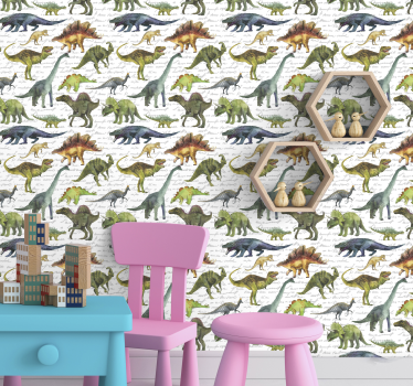 Realistiske dinosaurer barn tapet - Tenstickers