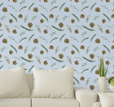 Akvarell blomster tapet - Tenstickers