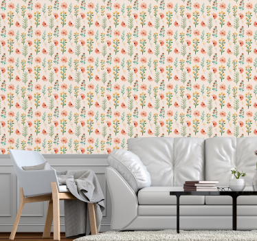 Akvarellblomster natur tapet - Tenstickers
