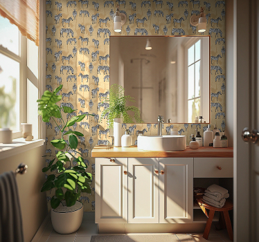 Badet tapet sebra safari - Tenstickers