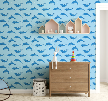 Tapet barn rom hav delfiner barn tapet - Tenstickers