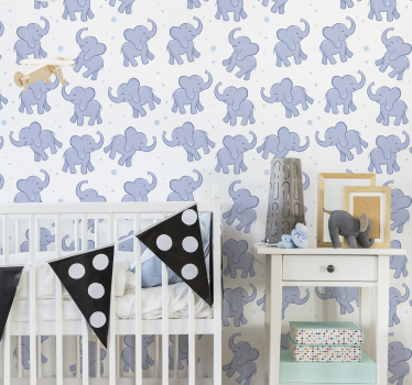 Barn tapet liten elefant og bubles - Tenstickers