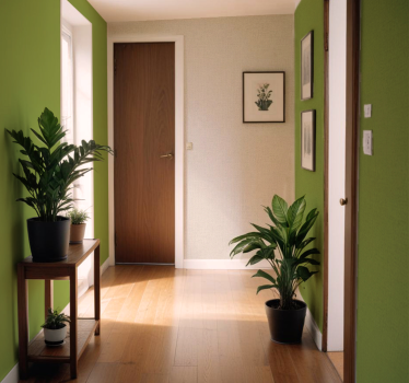 Beige lineffekt tapet korridor - Tenstickers