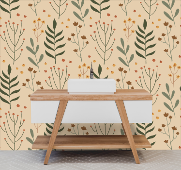 Blomster gammelt design korridor tapet - Tenstickers