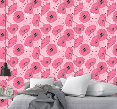 Blomster i dempet rosa natur tapet - Tenstickers