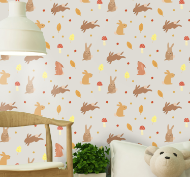 Bunny mønster motiv tapet dyr - Tenstickers