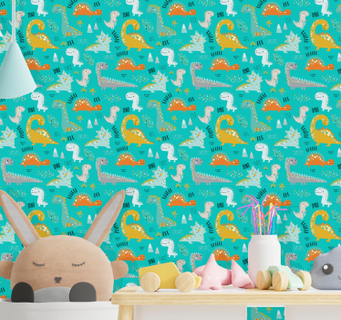 Dinosaurer med brøltekst baby tapet - Tenstickers