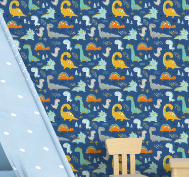 Dinosaurer mønster dinosaur tapet - Tenstickers