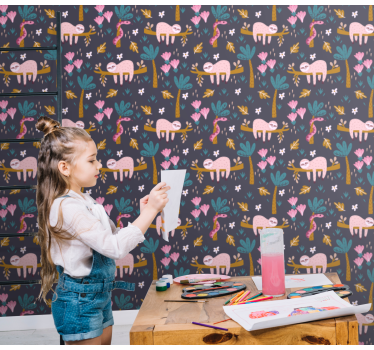 Dovendyr og blader barne tapet - Tenstickers