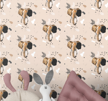 Elefant motiv mønster tapet med elefanter - Tenstickers