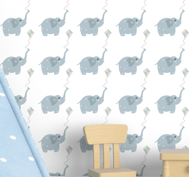 Elefanter med drager elefant tapet - Tenstickers