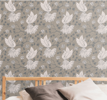 Elegant svanedesign fugletapet - Tenstickers