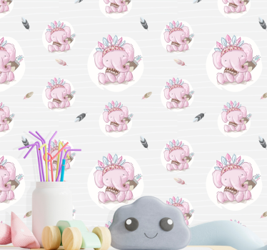 Etniske elefanter barn tapet - Tenstickers
