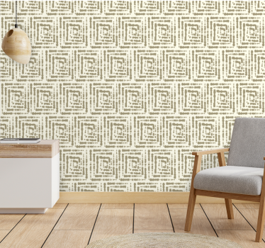 Beige firkantet motiv tapet inngang - Tenstickers