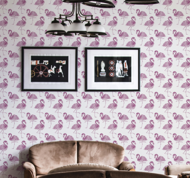 Flamingo motiv tapet dyr - Tenstickers