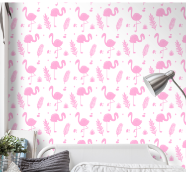 Flamingo motiver tapet dyr - Tenstickers