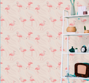 Flamingoensemble tapet dyr - Tenstickers