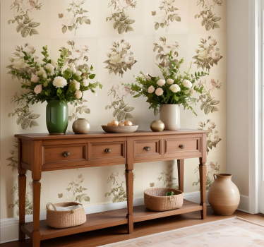 Floral fliser design tapet inngang - Tenstickers