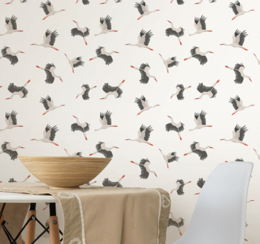 Flygende storker fugletapet - Tenstickers