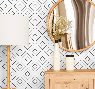 Geometrisk diamantstil tapet inngang - Tenstickers