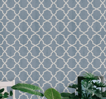 Grått hampton mønster blomster tapet - Tenstickers