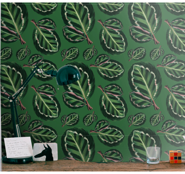 Grønn maranta blomster tapet - Tenstickers