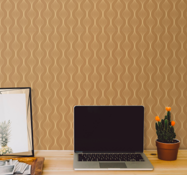 Gylne linjer kunst dekor stil vintage tapet - Tenstickers