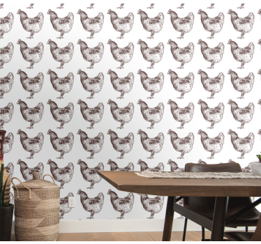 Hønemønsterdesign tapet dyr - Tenstickers