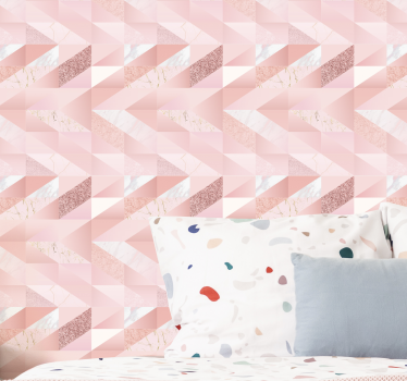 Jentete rosa geometrisk bakgrunn soverommet tapet - Tenstickers