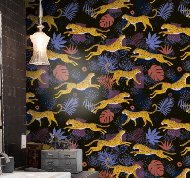 Jungel fauna mosaikk tapet dyr - Tenstickers