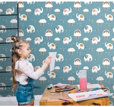Leken elefantparade elefant tapet - Tenstickers