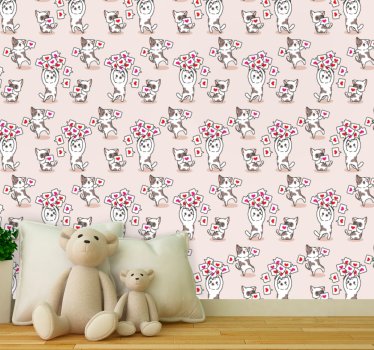 Lekende kattemønster katt tapet - Tenstickers