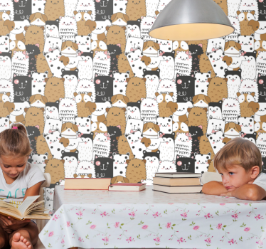 Lekende kattemotiv katt tapet - Tenstickers