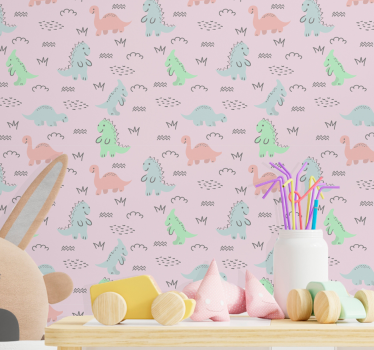 Lekne dinosaurmotiver dinosaur tapet - Tenstickers