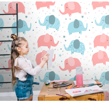 Lekne elefantmønstre elefant tapet - Tenstickers