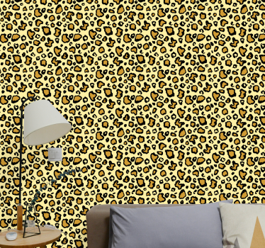 Klassisk gult mønster leopard tapet - Tenstickers