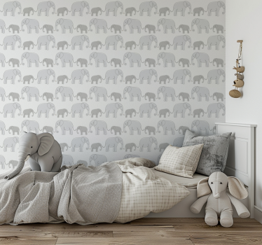 Minimalistiske elefanter barne tapet - Tenstickers