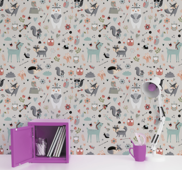 Nordisk stil skog tema tapet barn tapet - Tenstickers