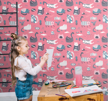 Nordiske kattunger dyre tapet - Tenstickers