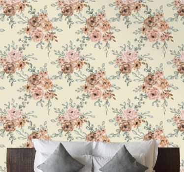 Romantiske store oljemaleriroser blomster tapet - Tenstickers