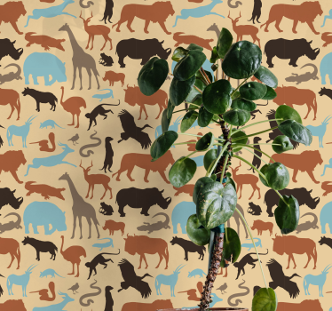 Silhuett safari kult dyr tapet - Tenstickers