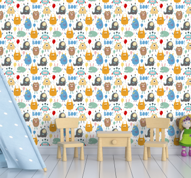 Soverom tapet små monstre - Tenstickers