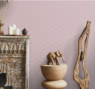 Elegante rosa sikksakk-linjer elefant tapet - Tenstickers